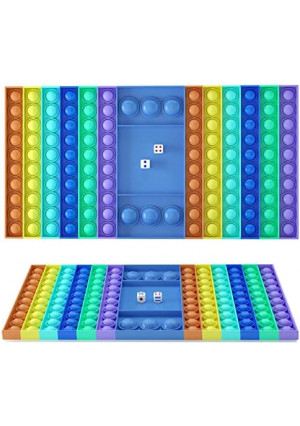 bvcat Big Pop It Game Fidget Toys with Dice Jumbo Chess Board Push Bubble Sensory Toys for Parent-Child Time Easter Eggs Hunt Classroom Exchange and Game Prize Supplies