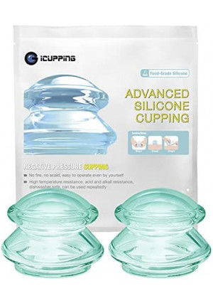 Cupping Therapy Sets (S Size, 2 Cups) Silicone Massage Cups Vacuum Suction Cups for Body Massage