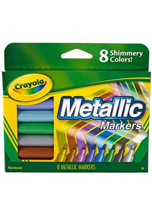 Crayola Metallic Markers, 8 Count, Colors May Vary