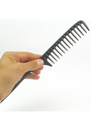 Carbon Wide Tooth Rake Comb with Tail - Natural Texture hair, Curly hair, Beach waves, Beach waver, Texture hairstyler, detangle wet hair, Static free, High Heat Friendly No snagging, No breakage