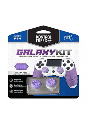 KontrolFreek FPS Freek Galaxy Performance Kit for PlayStation 4 Controller (PS4) | Includes Performance Thumbsticks and Performance Grips | Purple