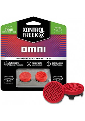 KontrolFreek Omni for Xbox One and Xbox Series X Controller | 2 Performance Thumbsticks | 2 Low-Rise Concave | Red