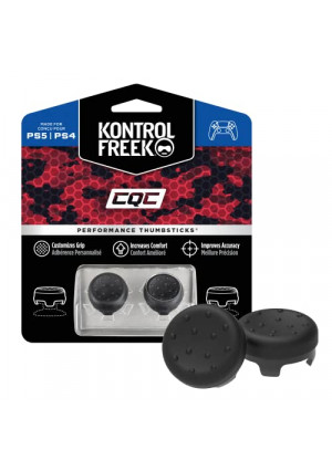 KontrolFreek CQC for Playstation 4 (PS4) and Playstation 5 (PS5) Controller | Performance Thumbsticks | 2 Mid-Rise Concave | Black