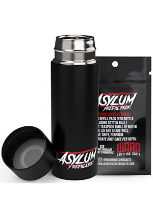 Ward Smelling Salts - Asylum Refillable - Lifetime Refillable Stainless Steel Smelling Salts Bottle and Refill Pack