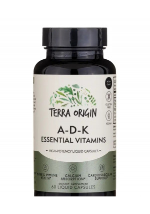 Terra Origin A-D-K Essential Vitamins - 60 Liquid Capsules