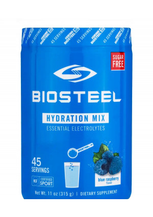 BioSteel Hydration Mix Powder, Blue Raspberry Flavor - 11 oz (315 Grams)