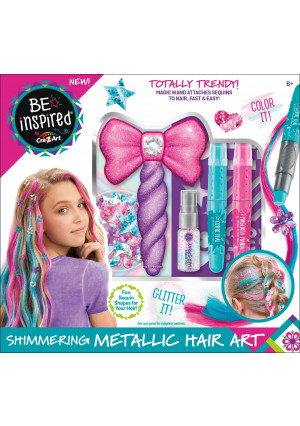 Cra-Z-Art Be Inspired Metallic Hair Creations Unisex Beauty Activity Set for Ages 8 and up