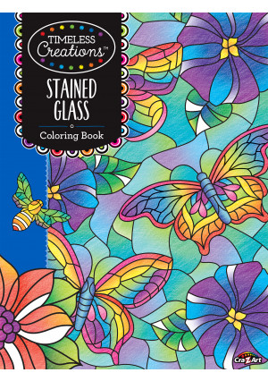 Cra-Z-Art Timeless Creations Coloring Book, Stained Glass, 64 Pages