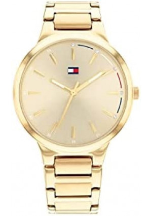 Tommy Hilfiger Women's Gold Ionic-Plated Case and Link Bracelet Watch, Color: Gold (Model: 1782402)