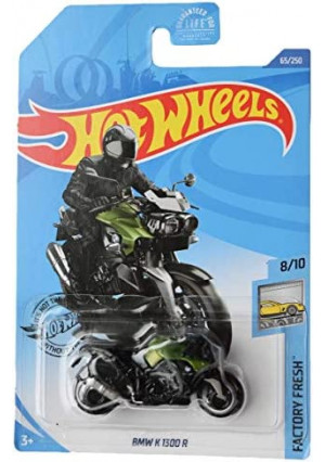 Hot Wheels 2020 Factory Fresh BMW K 1300 R Motorcycle 65/250, Black and Green