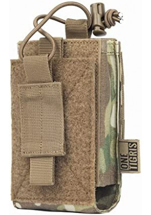 OneTigris Radio Holster for BaoFeng UV-5R BF-F8HP Nylon MOLLE Pouch for Walkie Talkie Rifle Mag (Multicam)