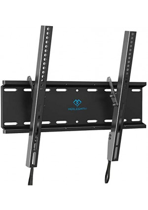 PERLESMITH Tilting TV Wall Mount Bracket Low Profile for Most 23-60 inch LED LCD OLED, Plasma Flat Screen TVs with VESA 400x400mm Weight up to 115lbs