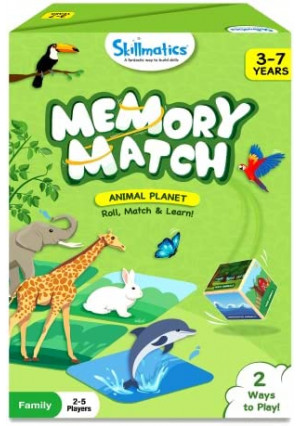 Skillmatics Memory Match Board Game : Animal Planet | Fun & Fast Memory Game for Kids | for Boys & Girls Ages 3 to 7