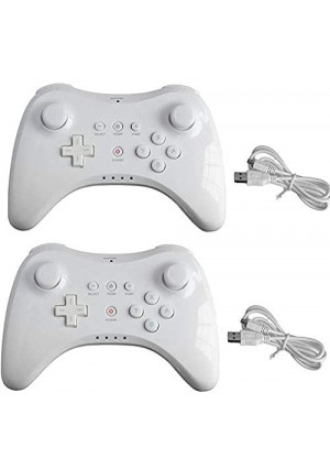 Wireless Controller for Wii U Pro Console (White and White£¬2 Packs)¡