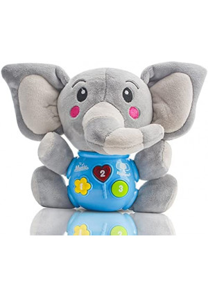SUNWUKING Baby Musical Toy Plush Figure - Baby Rattle Gifts Doll Toy Infant Toy Newborn Musical Toys for Toddler Learning Educational Gift Newborn Elephant