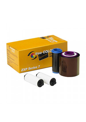 ZEBRA Technologies 800077-742 True Colors IX Series Color Ribbon for ZXP Series, 7 Compatible, Ymcko, 750 Labels per Roll