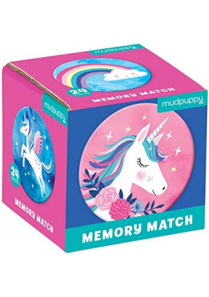 Mudpuppy Unicorn Magic Mini Memory Matching Game – Memory Game for Kids Ages 3 and Up, Makes A Great Gift Idea, 2.75” Mini Storage Cube Is Ideal for On-The-Go Fun