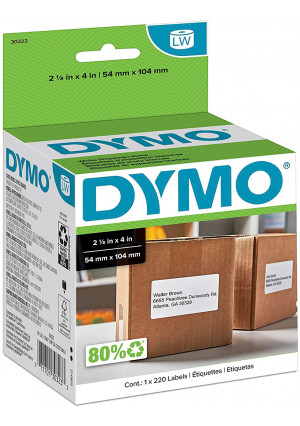 DYMO 30323 LaberWriter Standard Shipping Labels for LabelWriter Label Printers, 2 1/8- by 4-inch, White, Roll of 220
