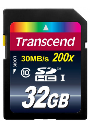 Transcend 32 GB Class 10 SDHC Flash Memory Card (TS32GSDHC10E)