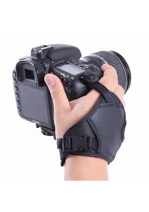 Movo Photo HSG-2 DualStrap Padded Wrist and Grip Strap for DSLR Cameras - Prevents droppage and stabilizes video