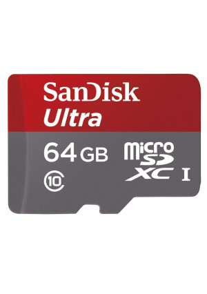 SanDisk Ultra 64GB UHS-I/Class 10 Micro SDXC Memory Card Up to 48MB/s With Adapter- SDSDQUAN-064G-G4A [Newest Version]