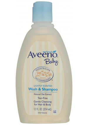 Aveeno Baby Wash and Shampoo, 12 Fluid Ounce