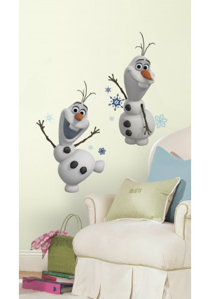 Roommates RMK2372SCS Frozen Olaf The Snow Man Peel and Stick Wall Decals, 25 Count