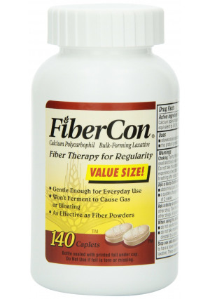 FiberCon Fiber Therapy for Regularity, Caplets, Value Size 140 caplets