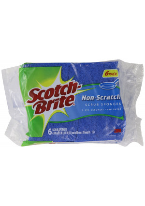 Scotch-Brite Non-Scratch Scrub Sponge 526, 6-Count (Pack of 2)