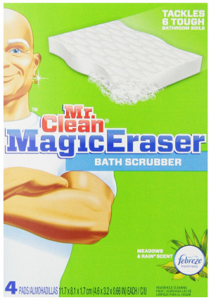 Mr Clean Magic Eraser Bath Scrubber, 4-Count (Pack of 2)