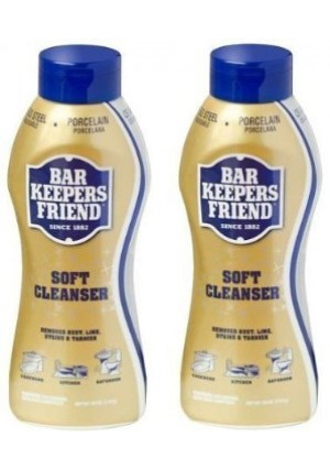 (2 Pack) Bar Keepers Friend Soft Cleanser for Stainless Steel / Porcelain / Ceramic / Tile / Copper - 13 Oz. Each