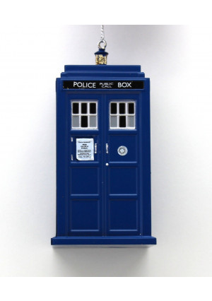 Kurt Adler 4.5-inch Doctor Who Tardis Blow Mold Plastic Ornament