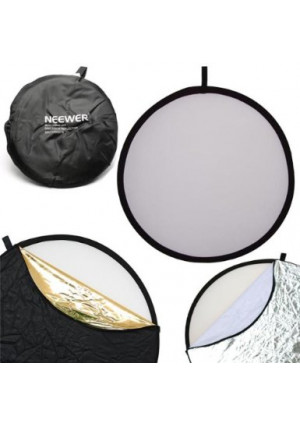 Neewer 43-inch / 110cm 5-in-1 Collapsible Multi-Disc Light Reflector with Bag - Translucent, Silver, Gold, White and Black