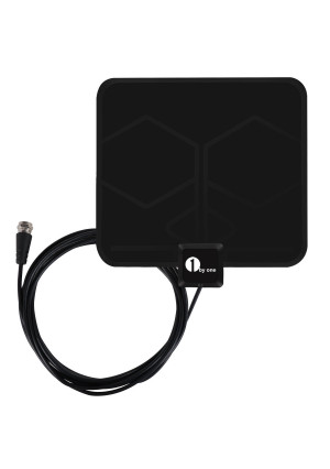 HDTV Antenna, 1byone Super Thin Indoor HDTV Antenna - 25 Miles Range, 10ft High Performance Coax Cable, Extreme Soft Design and Lightweight, Made of 