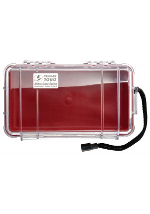 Pelican 1060 Micro Case, Red with Clear Lid
