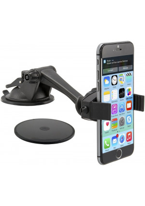 Arkon Windshield or Dash Smartphone Car Mount for Apple iPhone 6 Plus iPhone 6 5 5S 5C Samsung Galaxy S6 S5 S4 Note 4 3 LG G3