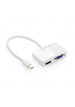 Ugreen Mini Displayport Adapter Mini Displayport to HDMI VGA Adapter Converter Premium ABS Case Compatible for Apple Macbook, Macbook Pro, iMac, Macb
