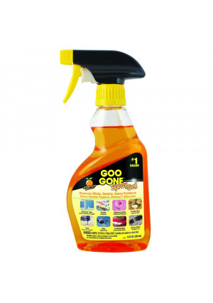Goo Gone GGHS12 Goo Remover Spray Gel 12 oz, Removes Chewing Gum, Grease, Tar, Stickers, Labels, Tape Residue, Oil, Blood, Lipstick, Mascara, Shoe po