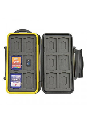 JJC MC-SDMSD24 Water-Resistant Holder Storage Memory Card Case for 12 SD cards + 12 Micro SD Cards