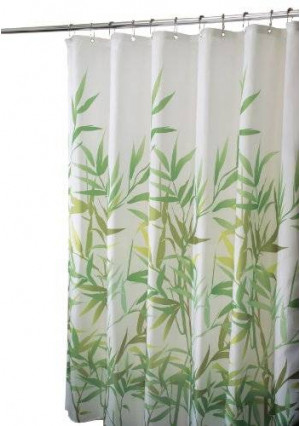 InterDesign Anzu Fabric Shower Curtain, Green, 72 x 72-Inch