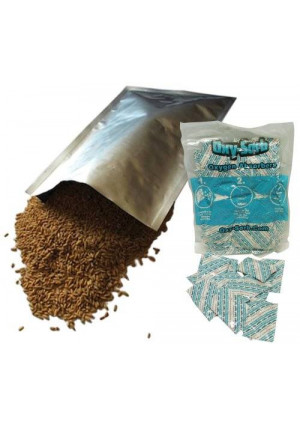 Oxy-Sorb 60 - 1 Gallon (10"x14") Mylar Bags and 60 - 300cc Oxygen Absorbers For Dried Dehydrated and Long Term Food Storage - Food Survival