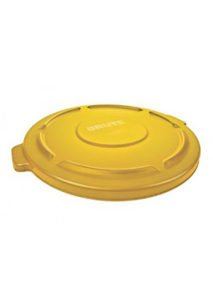 Rubbermaid Commercial Products Rubbermaid Commercial FG263100YEL Brute HDPE Lid for Round Waste Container, 32-gallon, Yellow