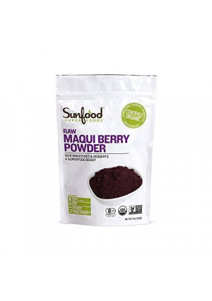 Sunfood Maqui Berry Powder, Certified Organic, Non-GMO Verified, Vegan, Raw, 4oz
