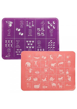 Brinware Placemat Set - ABC and 123 - Pink/Purple