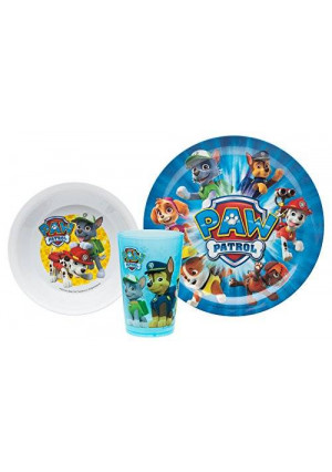 Zak Designs Zak! Designs Mealtime Set with Plate, Bowl and Tumbler featuring Paw Patrol Graphics, Break-resistant and BPA-free plastic, 3 Piece Set