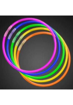 FlashingBlinkyLights 50 22" Premium Glow Stick Necklaces Assorted Colors Glowsticks