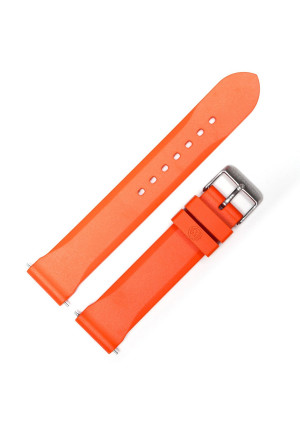 MARATHON WW005006OR Men's Vulcanized Rubber Watch Band Strap 20mm, Orange Made In Italy