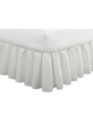 Fresh Ideas Ruffled Poplin Bedskirt Full, White