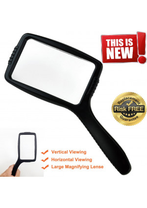 MagniPros Jumbo Size Magnifying Glass Wide Horizontal Lens(3x Magnification)- Shockproof and Scratch Resista