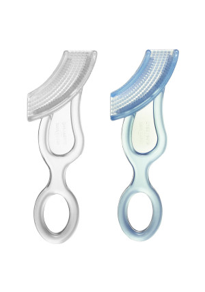 BaBuddy Baby Buddy Baby's 1st Toothbrush, Blue-Clear (Pack of 2)